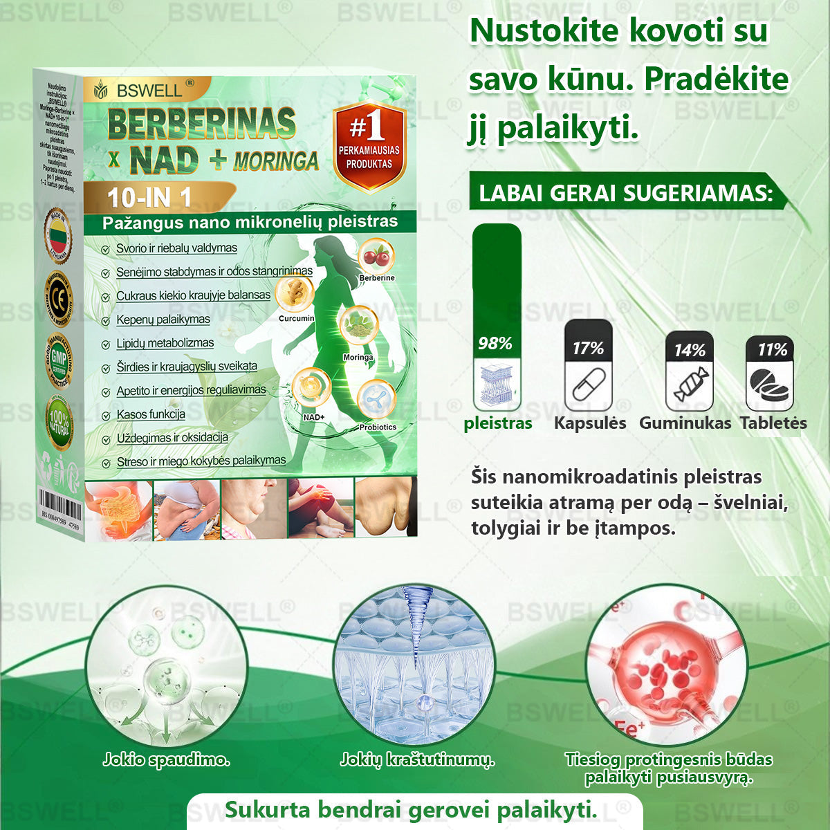 🍃🍃BSWELL® Nano mikrodurų lieknėjimo pleistras (𝑱𝒖𝒔𝒕 𝒐𝒏𝒄𝒆 𝒂 𝒅𝒂𝒚, 𝒗𝒊𝒔𝒊𝒃𝒍𝒆 𝒄𝒉𝒂𝒏𝒈𝒆𝒔 𝒊𝒏 28 𝒅𝒂𝒚𝒔) ✅ 𝑭𝒐𝒓 𝒐𝒃𝒆𝒔𝒊𝒕𝒚, 𝒄𝒂𝒓𝒅𝒊𝒐𝒗𝒂𝒔𝒄𝒖𝒍𝒂𝒓 𝒉𝒆𝒂𝒍𝒕𝒉, 𝒅𝒊𝒂𝒃𝒆𝒕𝒆𝒔, 𝒔𝒍𝒆𝒆𝒑 𝒂𝒑𝒏𝒆𝒂, 𝒈𝒖𝒕 𝒉𝒆𝒂𝒍𝒕𝒉, 𝒋𝒐𝒊𝒏𝒕 𝒊𝒔𝒔𝒖𝒆𝒔, 𝒂𝒏𝒅 𝒎𝒐𝒓𝒆