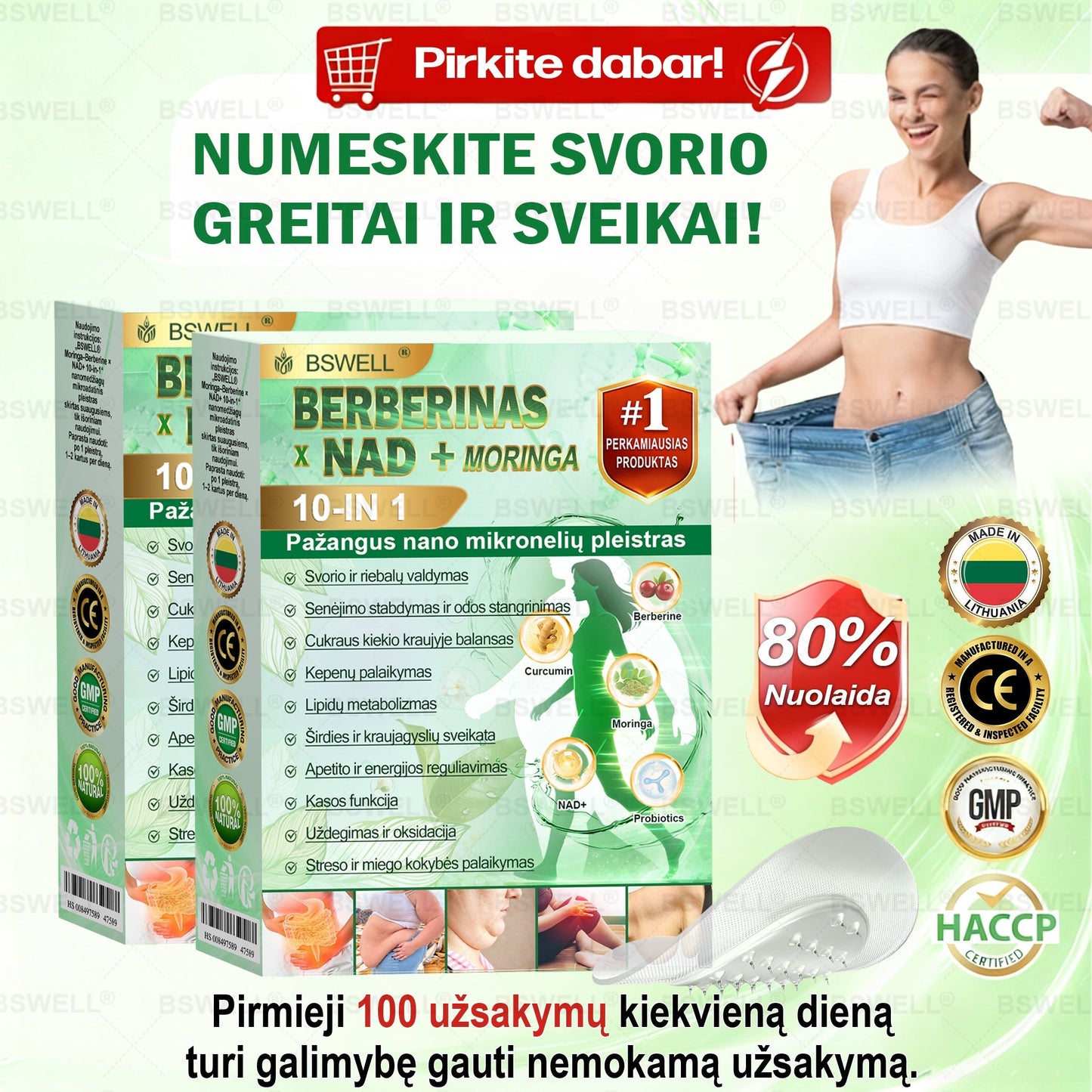 🍃🍃BSWELL® Nano mikrodurų lieknėjimo pleistras (𝑱𝒖𝒔𝒕 𝒐𝒏𝒄𝒆 𝒂 𝒅𝒂𝒚, 𝒗𝒊𝒔𝒊𝒃𝒍𝒆 𝒄𝒉𝒂𝒏𝒈𝒆𝒔 𝒊𝒏 28 𝒅𝒂𝒚𝒔) ✅ 𝑭𝒐𝒓 𝒐𝒃𝒆𝒔𝒊𝒕𝒚, 𝒄𝒂𝒓𝒅𝒊𝒐𝒗𝒂𝒔𝒄𝒖𝒍𝒂𝒓 𝒉𝒆𝒂𝒍𝒕𝒉, 𝒅𝒊𝒂𝒃𝒆𝒕𝒆𝒔, 𝒔𝒍𝒆𝒆𝒑 𝒂𝒑𝒏𝒆𝒂, 𝒈𝒖𝒕 𝒉𝒆𝒂𝒍𝒕𝒉, 𝒋𝒐𝒊𝒏𝒕 𝒊𝒔𝒔𝒖𝒆𝒔, 𝒂𝒏𝒅 𝒎𝒐𝒓𝒆
